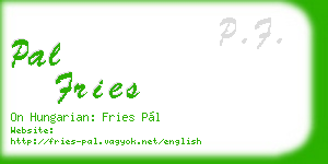 pal fries business card